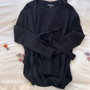 Black Express duster, floor length